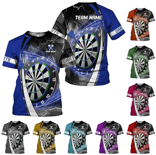 Personalisiert Sport Oberteile Dart Dartscheibe Spieler Dartscheibe Herren T-Shirt Rundhals Sport Tshirts Druck Sportshirt L