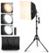 VEVOR Kit di Illuminazione Softbox, Softbox Professionale con Lampadine LED 45 W, Temperatura Colore Regolabile 3000-6500 K, Treppiede, Luci per Fotografia Registrazione Streaming Live 400 x 400 mm