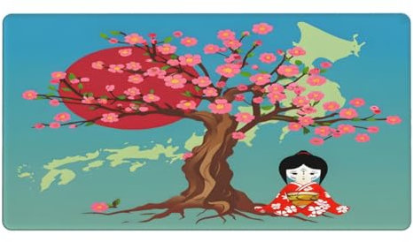 KINGWW Cherry Tree Pad Non-Slip Rubber Base Mousepads For Office Home Laptop Travel, 29.5 X 15.8