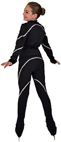 GZKDKZB Eiskunstlauf-Trainingsjacken und -Hosen-Leggings-Sets für Mädchen, weiß, rosa, blau, warme Trainings-Tanzbekleidung