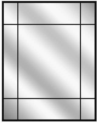 STYLER Spiegel Harry 69 x 95 cm I Moderner Wandspiegel in Schwarz I Klassisches Grid-Design im Industrial Stil I Rechteckiger Wandspiegel für Flur Schlafzimmer Wohnzimmer