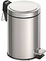 Cubo de Basura de Acero Inoxidable con Pedal Tramontina con terminación Pulida 3 L