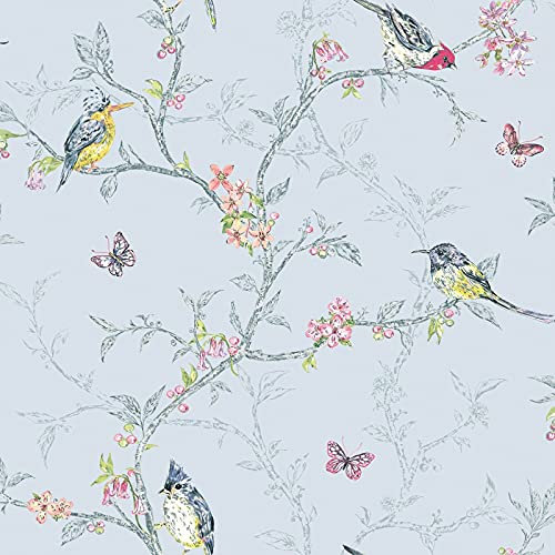 World of Wallpaper Phoebe Birds Wallpaper (Blue)