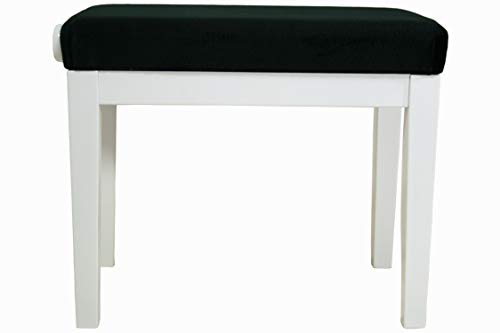 Discacciati 105 T WH Klavierbank weiss - matt, Velour in schwarz