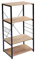 WOLTU Scaffale per Cucina Carrello Porta Microonde Forno a 4 Ripiani con Ganci in Acciaio Legno