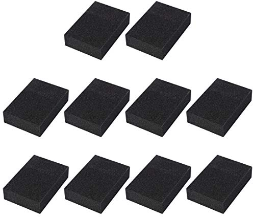 sourcing map Scheuerschwamm Kratzfest Peelingauflage Reinigungsschwämme Zum Scheuern von Küchengeschirrspülern 4 x 2,8 Schwarz 10 Stück