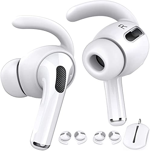 AhaStyle 3 Pares de Ganchos Antideslizantes para los oídos AirPods Pro, No Caben en la Funda de Carga, Compatible con Apple AirPods Pro 2019 (White)