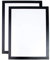 Cadre d'affichage Magnétique Simple pour documents A4 - Contour Adhésif - Lot de 2 (Noir)