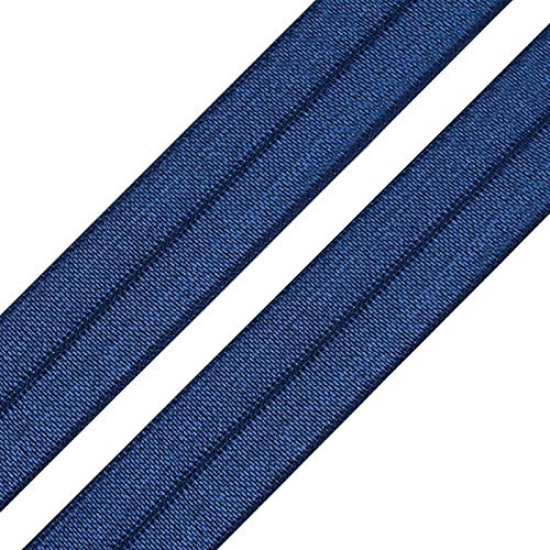 maDDma ® 1m Einfassband 20mm hochelastisch 44% Elastan gefalzt Meterware Faltgummi Schrägband marineblau, 56% Polyester, 44% Elastan, Klassisch, Einfarbig, Alltag