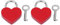 BORDSTRACT Serrure Coeur 2 pièces avec clé, Petite Serrure d'amour en Forme de Coeur, Mini Cadenas en métal, pour Agenda boîte à Bijoux boîte de Rangement Livre Bagages, Pack de 2(Rouge)