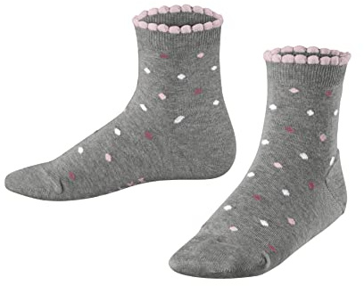 FALKE Unisex Kinder Socken Multidot K Sso Baumwolle gemustert 1 Paar, Grau Light Grey 3400, 19-22