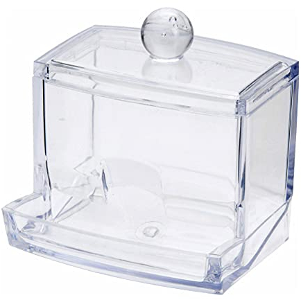 MIK funshopping Kosmetik-Organizer Make-up-Organizer, Sortierkasten für Beautyprodukte, transparent (9 x 7 x 7 cm Wattestäbchen-Box)