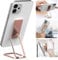 ISKIP Phone Ring Holder, Adjustable Cell Phone Finger Kickstand Metal Foldable Grip Cellphone Stand, Compatible with Smartphones Tablets (Rose gold)