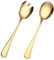 Cubiertos De Ensalada De 2 Piezas Cuchara De Ensalada Grande Juego De Servidores De Ensalada De Oro Cubiertos para Ensalada Acero Inoxidable Mate para Restaurantes Bodas Hotel Fiesta Camping