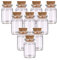 10Pcs Mini Glass Bottles with Cork Lids 6ml Mini Jars Tiny Glass Jars Small Wishing Bottles Little Vials Empty Spell Jars Message Glass Bottles Miniature Potion Bottle for Wedding Birthday Craft