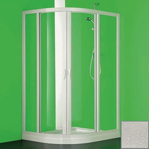 Box doccia due lati scorrevole asimmetrico in acrilico opaco, pvc bianco Raplas (70x90 cm)