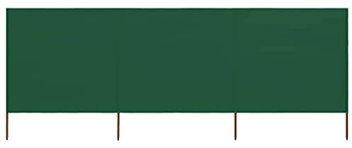 Catherinol Ecran de Plage Anti-Vent Abri de Plage Pare-Vue Coupe-Vent Camping Jardin Paravent 3 Panneaux Tissu 400 x 80 cm Vert