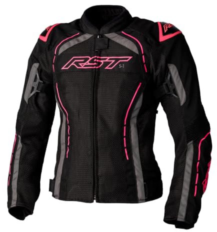 RST S-1 Mesh Veste textile de moto pour dames, schwarz/pink, XL