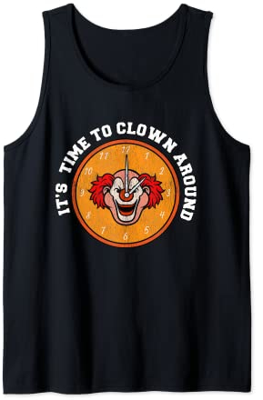 Lustige Clown-Uhr Zeit Horror-Zeit Tank Top