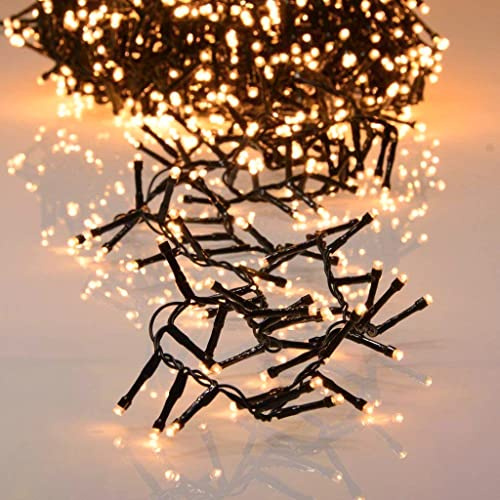 LED-Lichterkette cluster extra warmweiß 24m für den Innen- und Außenbereich (1200LED)