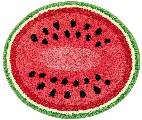 Wassermelonen-Badematte für Badezimmer, niedliche Badezimmermatten, rutschfest, Obstform, waschbar, Badezimmer, Badewannenteppich, saugfähig, dekorativer Teppich, Willkommensmatte für Zuhause