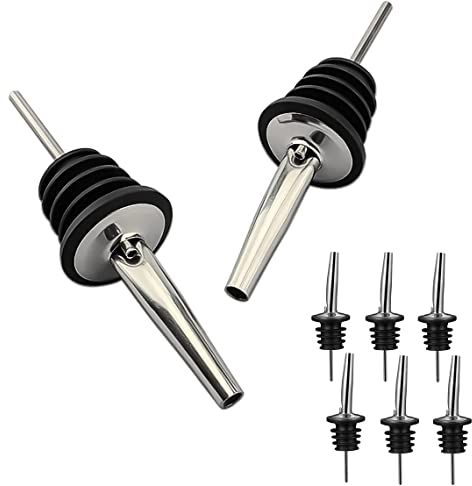 6X Liquor Pourer Stainless Steel Bottle Cocktail Free Flow Mixing Liquor Pourer