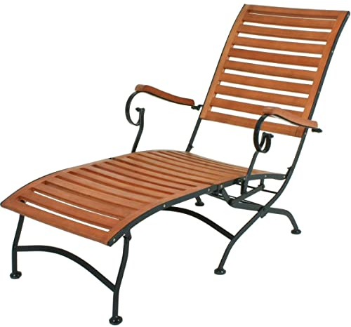 VARILANDO Gartenmöbel-Serie, Caféhaus-Stil, Eukalyptus, 100% nachhaltiger Anbau, Gestell Stahl pulverbeschichtet, schwarz, klappbar, (Deckchair)