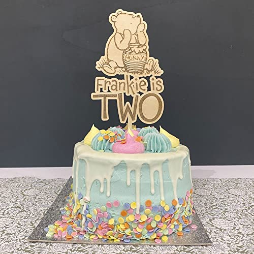 Personalisierte Winnie Puuh Kuchendekoration, Kinderfigur Geburtstagsfeier, Holz Kinder Kuchendekoration, personalisierbar