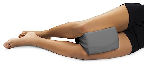 Bodyprotect Kniekissen für Seitenschläfer, Orthopädisches Beinkissen, Memory Foam, zur Entlastung von Knie und Rücken, Bezug waschbar, Oeko-TEX, 20 x 25 cm, grau