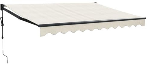 vidaXL Toldo Retráctil Automático, Toldo Eléctrico con Motor, Sombrilla Colgante de Pared, Toldo para Balcón Patio Tienda, Color Crema 3,5x2,5 m