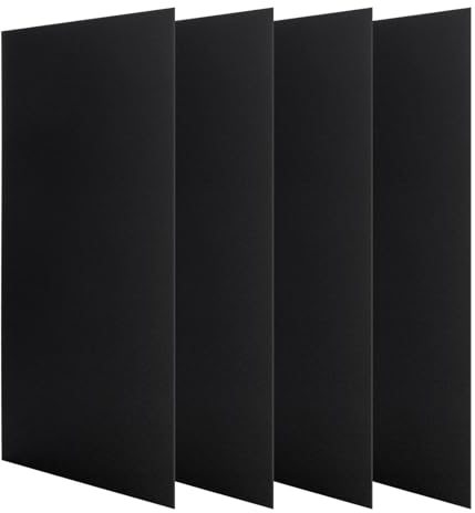 4PCS 12 x 12 x 1/32 Inch Anodized Aluminum Sheet, Black Aluminum Engraving Blanks, 1MM Thin Metal Plates for Laser Engraving, Crafting, DIY, House Decoration