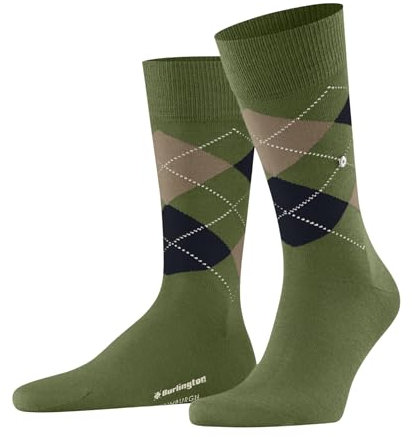 Burlington Herren Socken Edinburgh M SO Wolle gemustert 1 Paar, Grün (Cactus 7684) neu - umweltfreundlich, 46-50