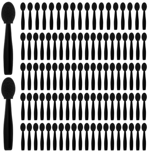 100PCS Eyeshadow Applicator, Mini Eyeshadow Brushes Disposable Eye Shadow Applicator Travel Makeup Eyeshadow Sponge Mini Eye Shadow Sponge Portable Eye Shadow Brush Eyeshadow Sponge Brush for Women