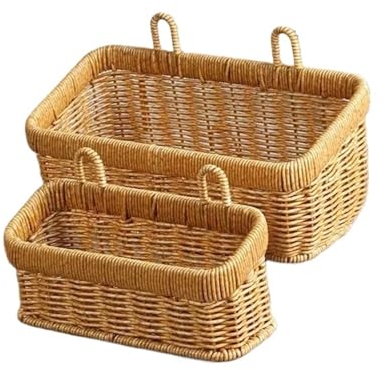 Frutero Cestas de mimbre for almacenamiento de frutas, cesta tejida colgante for pared, organizador de artículos diversos for aperitivos y frutas, cestas de Picnic hechas a mano, cesta de mimbre Canas