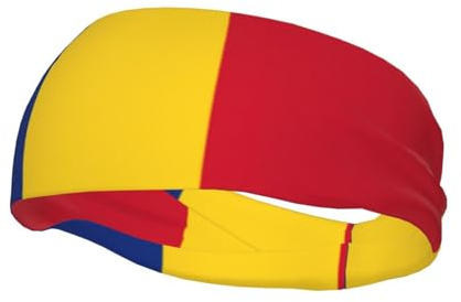 Flagge von Rumänien bedruckte Junk-Banda-Stirnbänder – leichte und atmungsaktive Sport-Stirnbänder zum Laufen – ideal für langes Haar