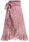 Jupe bohème pour femme - Imprimé floral - Taille haute - Jupe d'été asymétrique - Volants - Jupe de plage - En mousseline de soie, vieux rose, XL
