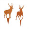 Roststecker Tannenbaum und Elch weihnachtsdeko, 4er Set Metall Rost Deko Weihnachtsbaum Gartenstecker, Herbstdeko Roststecker Weihnachtsdeko für Draußen (2er Set Elch)