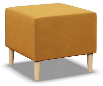 Mebligo - Puff Hocker BLANK, Fußhocker für Sessel, Couch Hocker, Sofa Hocker, Sitzhocker, Hocker Wohnzimmer, Bequemer Hocker als Auflage, Sitzpuff, Beine und Tisch - 51x51x40cm Gelb