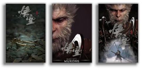 NebulaNova Spiel poster, Black Myth Game Wukong Poster, ungerahmt, 20 x 30 cm, Version mit HD-Druck, Poster für Wohnzimmer, Wohnzimmer, Wandkunst, Dekor