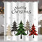Lerores Duschvorhang 200x200cm Bunter Weihnachtsbaum, Beschwerter Saum Antischimmel Textil, Wasserabweisend, Waschbar Polyester Badevorhänge mit Ösen und 12 Duschvorhangringe für Badezimmer, Badewanne