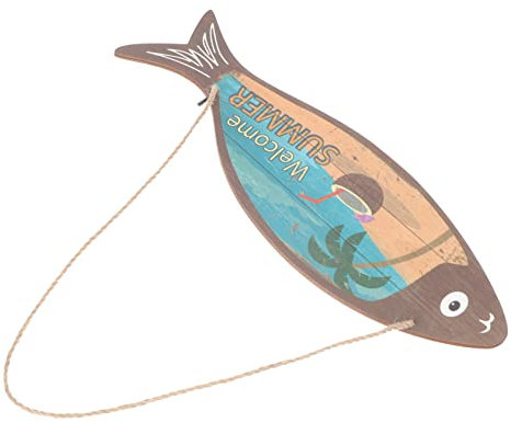 PRETYZOOM Vintage Holz Fisch Anhänger Sommerdeko Rustikal Maritime Wanddeko Für Strandparty Und Wohnliches Hawaii Flair