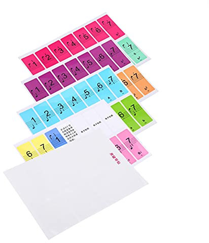 88 Keys Piano Keyboard Stickers Numbered Musical Notation and Stave for White Keys on Piano or Keyboards (Colorful)