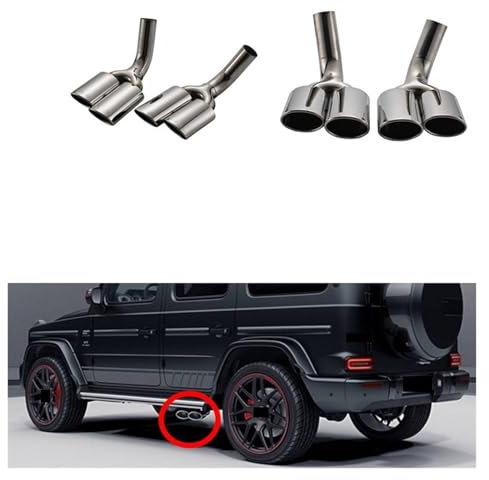 Edelstahl-Auspuffspitze, kompatibel mit Benz G500 G55 W463 07–15, aktualisiert auf G63 G65 AMG