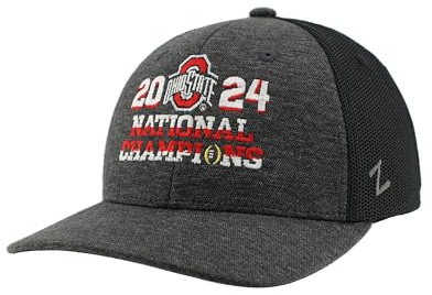 ZHATS Uni-Erwachsene Ohio State Buckeyes National Champs 2024 Football Adjustable Snapback Hat Black Arch Officially Licensed Hut, Schwarz, Einheitsgröße