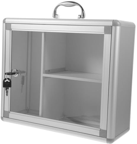 Ipetboom Abschließbare Medikamentenbox Aus Aluminiumlegierung Mittelgroß Mit Durchsichtigem Deckel Multifunktionaler Hilfe Organizer Für Haushalt Büro Reisen Und Outdoor Tragbar Mit Verstärktem Griff