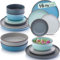 SÄNGER Bombay Sky Shades | Geschirrset 16 teilig, Steingut Geschirr 4 Personen, 4x Speiseteller 4x Dessertteller 4x Schalen 4x Pastateller, Teller Set bunt | VALUE COLLECTION