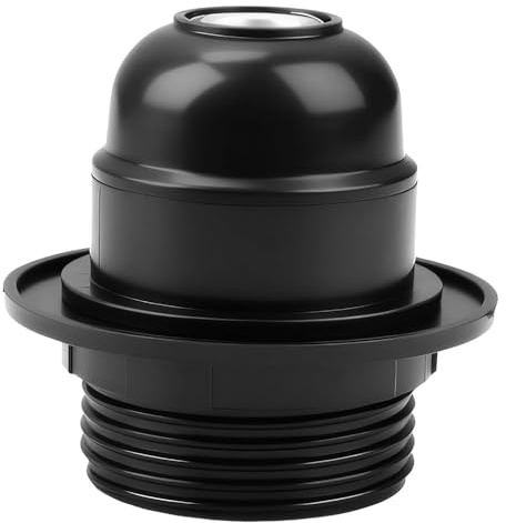 kcrnw Edison Screw ES E27 Lamp Holder Bulb Pendant Socket Black Bakelite Lamp Holders