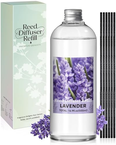 Scent-Hi Raumduft Nachfüller, Lavendel 500ml Nachfüller für Duftdiffusor | Reed Diffuser Refill, Raumbeduftung für Schlafzimmer, Badezimmer, Büro, Wohnkultur