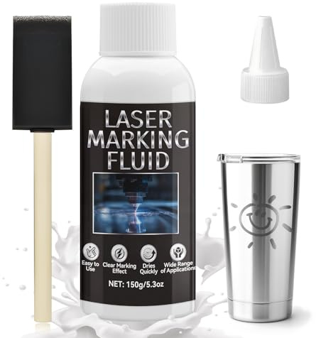 NoxGule Fluide de Gravure Laser, Gravure Laser,pour Gravure Laser sur Métal | pour Gravure Laser sur Bijoux, Verre, Aluminium, Acier Inoxydable Autres Matériaux, 150 ml, Fluide pour Gravure sur Verre