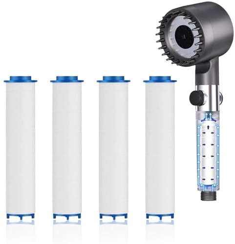 Filtro doccia, Filtro anticalcare doccia, Filtri doccias anticalcare, 4 pezzi Doccias Filtri in Cotone PP, 8.5x2 cm Sostituibile Cotone Filtros per l'acqua PP Cartuccia Sedimenti